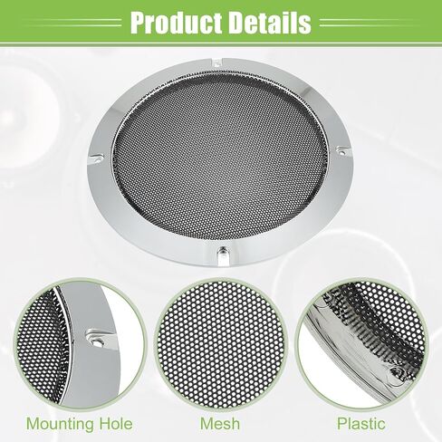 ACROPIX Universal 4 "6.5" غطاء شوايات مكبر الصوت شبكة دائرية 4 بوصة 6.5 بوصة مكبر صوت مضخم صوت واقي حماية مع براغي تثبيت مطلية بالحديد باللون الفضي - حزمة من 4 in Saudi Arabia
