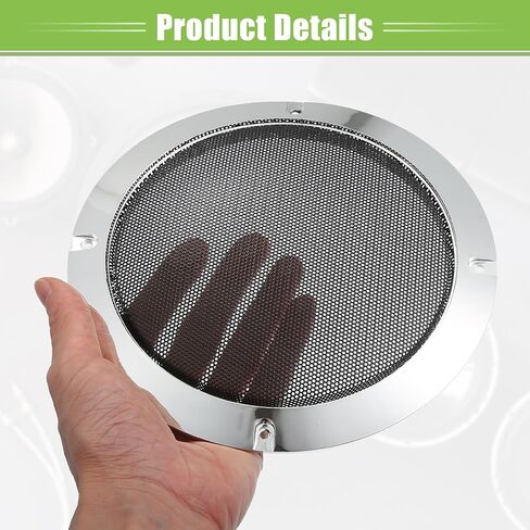 ACROPIX Universal 4 "6.5" غطاء شوايات مكبر الصوت شبكة دائرية 4 بوصة 6.5 بوصة مكبر صوت مضخم صوت واقي حماية مع براغي تثبيت مطلية بالحديد باللون الفضي - حزمة من 4 in Saudi Arabia