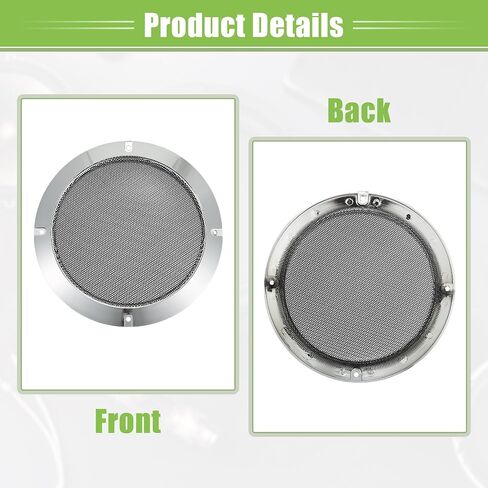 ACROPIX Universal 4 "6.5" غطاء شوايات مكبر الصوت شبكة دائرية 4 بوصة 6.5 بوصة مكبر صوت مضخم صوت واقي حماية مع براغي تثبيت مطلية بالحديد باللون الفضي - حزمة من 4 in Saudi Arabia