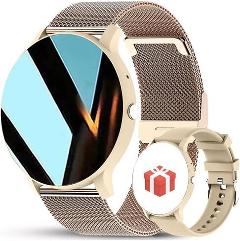 LOYEWAIER Smart Watch Men Bluetooth Call Fitness Tracker 1.32" HD Full Touch Screen Smartwatch Heart Rate Blood Pressure Monitor IP68 Waterproof Black Stainless Steel Sport Watch for Android iOS in Saudi Arabia