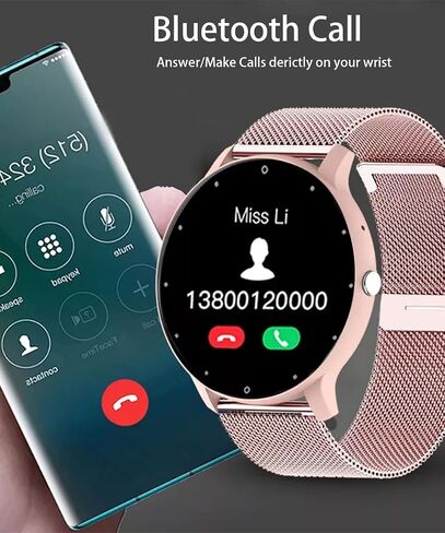 LOYEWAIER Smart Watch Men Bluetooth Call Fitness Tracker 1.32" HD Full Touch Screen Smartwatch Heart Rate Blood Pressure Monitor IP68 Waterproof Black Stainless Steel Sport Watch for Android iOS in Saudi Arabia