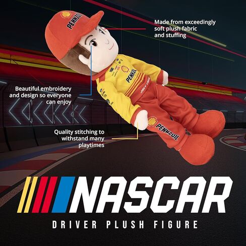 Playtime من Eimmie NASCAR Collectible، شخصية Team Penske Ryan Blaney (Menards) القطيفة، دمية خرقة مقاس 14 بوصة - دمية طفل - مواد عالية الجودة، دمية لجميع الأعمار in Kuwait