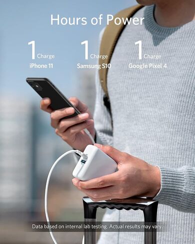 Anker PowerCore Fusion III PIQ 3.0، شاحن USB-C بقوة 18 وات 2 في 1 مع شاحن حائط لتوصيل الطاقة لأجهزة iPhone12 و12Mini و11 وiPad وSamsung وPixel والمزيد in Saudi Arabia