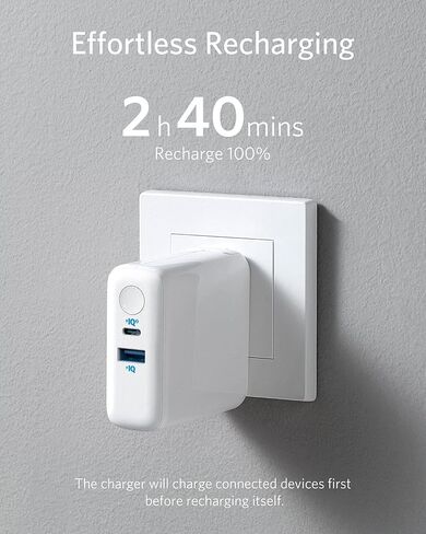 Anker PowerCore Fusion III PIQ 3.0، شاحن USB-C بقوة 18 وات 2 في 1 مع شاحن حائط لتوصيل الطاقة لأجهزة iPhone12 و12Mini و11 وiPad وSamsung وPixel والمزيد in Saudi Arabia