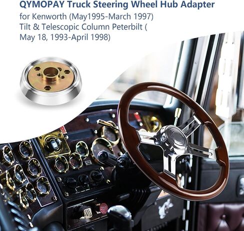 QYMOPAY محول عجلة القيادة 3 فتحات محول عجلة القيادة للشاحنة B6 لنماذج Kenworth CONV 1970-On وCOE 1972-March 1997 عمود ثابت Peterbilt 1975-April 1998 in Kuwait