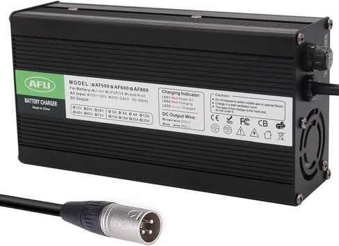 54.6V 6A Charger 48V Li-ion Battery Smart Charger Black Aluminum Case Used for 13S 48V Lithium Battery with 3pin XLR Plug in Kuwait