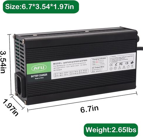 54.6V 6A Charger 48V Li-ion Battery Smart Charger Black Aluminum Case Used for 13S 48V Lithium Battery with 3pin XLR Plug in Kuwait