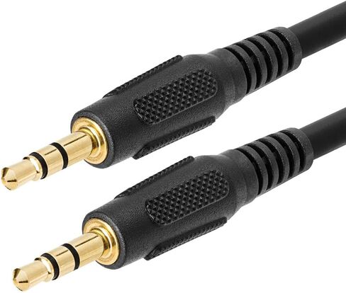 Cmple - 3.5mm Aux Male to Male Audio Cable for Stereo Speaker with Gold-Plated Plugs Male to Male Jack Auxiliary Cord Adapter for Car, Phone, Headphones - 3 Feet, Black in Saudi Arabia