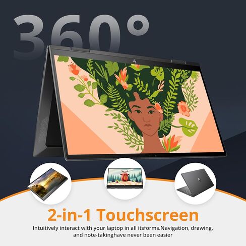 كمبيوتر محمول HP Envy x360 2 في 1، شاشة لمس 15.6 بوصة FHD، AMD Ryzen 7 5825U، ذاكرة الوصول العشوائي DDR4 سعة 32 جيجابايت، 1 تيرابايت PCIe SSD، رسومات AMD Radeon، لوحة مفاتيح بإضاءة خلفية، Wi-Fi 6، Windows 11، أسود (متجدد) in Saudi Arabia