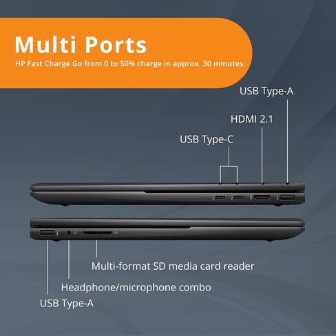 كمبيوتر محمول HP Envy x360 2 في 1، شاشة لمس 15.6 بوصة FHD، AMD Ryzen 7 5825U، ذاكرة الوصول العشوائي DDR4 سعة 32 جيجابايت، 1 تيرابايت PCIe SSD، رسومات AMD Radeon، لوحة مفاتيح بإضاءة خلفية، Wi-Fi 6، Windows 11، أسود (متجدد) in Saudi Arabia