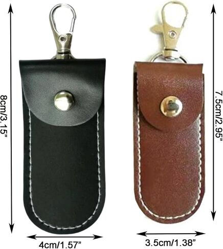 حامل جلدي لمحرك فلاش USB مضاد للفقد، قطعتان من حافظة جلدية USB واقية لإبزيم سمك القرش خفيف الوزن وقابل للحمل (وردي + أسود، 2 * كبير) in Kuwait