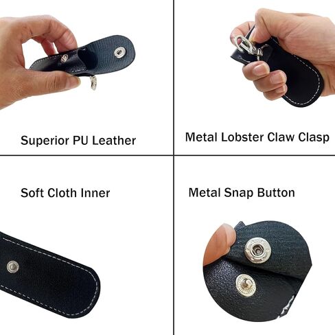 حامل جلدي لمحرك فلاش USB مضاد للفقد، قطعتان من حافظة جلدية USB واقية لإبزيم سمك القرش خفيف الوزن وقابل للحمل (وردي + أسود، 2 * كبير) in Kuwait