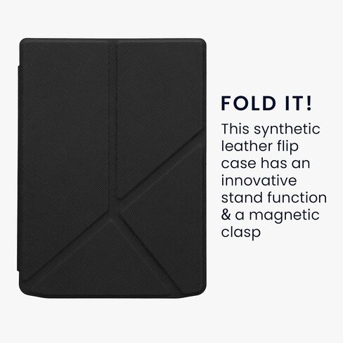 kwmobile Origami Case Compatible with Pocketbook InkPad 4 / Color 3 / Color 2 / Vivlio InkPad 4 Case - Slim PU Leather Cover with Stand - Dark Blue in Saudi Arabia