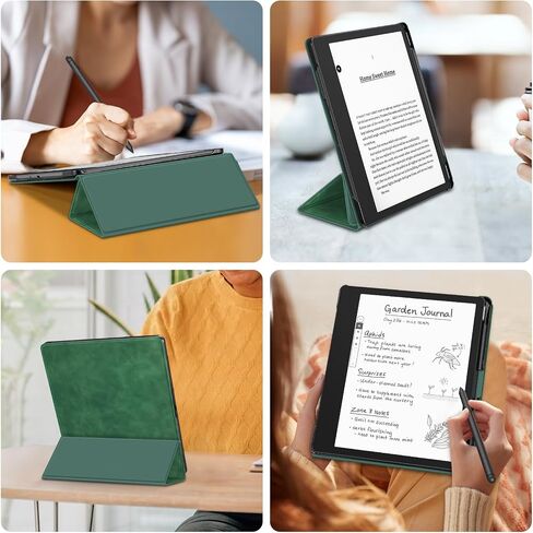 حافظة Fintie لجهاز Kindle Scribe - [حامل قلم مدمج] غطاء حامل ثلاثي الطي من جلد البولي يوريثان الممتاز مع خاصية النوم/الاستيقاظ التلقائي، متوافق مع إصدار Kindle Scribe 2022 مقاس 10.2 بوصة، أخضر ريفي in Kuwait