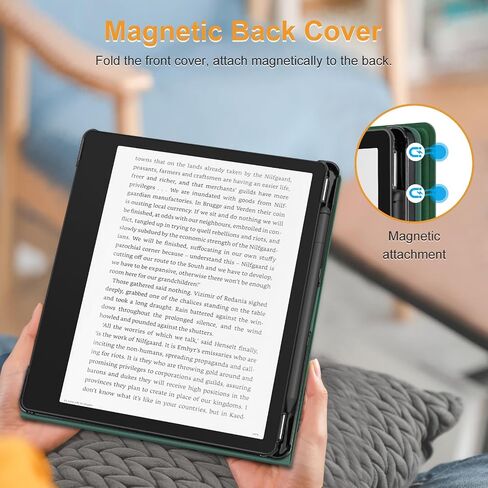 حافظة Fintie لجهاز Kindle Scribe - [حامل قلم مدمج] غطاء حامل ثلاثي الطي من جلد البولي يوريثان الممتاز مع خاصية النوم/الاستيقاظ التلقائي، متوافق مع إصدار Kindle Scribe 2022 مقاس 10.2 بوصة، أخضر ريفي in Kuwait