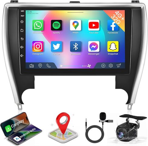 8 Core [6G+128G] ستيريو راديو السيارة لسيارة Toyota Camry 2015 2016 2017-10 بوصة 1280 * 800 شاشة لمس مع Carplay لاسلكي وAndroid Auto مدمج 5G WiFi Bluetooth GPS FM SWC كاميرا احتياطية in Kuwait