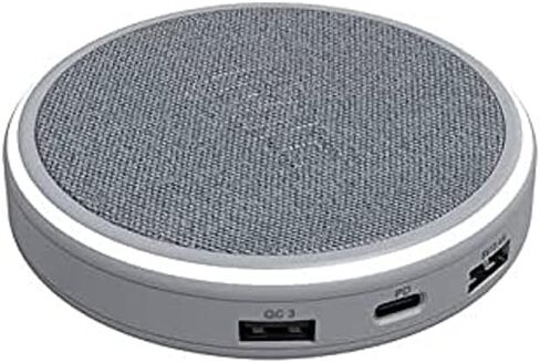 Halo Wireless Hub - مركز شحن لاسلكي عالمي مع منافذ USB-A وUSB-C للأجهزة التي تدعم Qi وأجهزة USB - أحمر الخدود (801106798) in Saudi Arabia