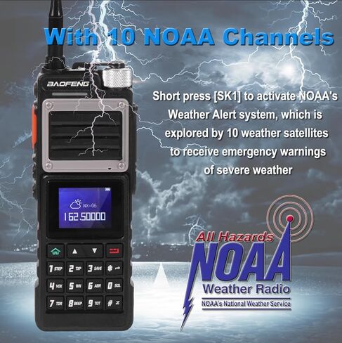 راديو BAOFENG UV25M ثلاثي الموجات محمول باليد طويل المدى لاسلكي عالي الطاقة 5200 مللي أمبير في الساعة راديو تكتيكي مع مطابقة التردد، NOAA، USB-C، 999CH، هوائي ثلاثي الموجات للتخييم والمشي لمسافات طويلة in Saudi Arabia