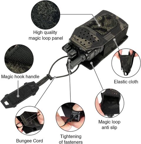 Tactical Radio Holster Molle Radio Pouch Universal Radio Holder For Walkie Talkie Motorola BaoFeng UV-5R BF-F8HP Adjustable Storage Rifle Magazine Pouch(Ranger Green) in Kuwait
