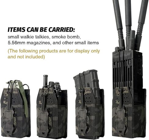 Tactical Radio Holster Molle Radio Pouch Universal Radio Holder For Walkie Talkie Motorola BaoFeng UV-5R BF-F8HP Adjustable Storage Rifle Magazine Pouch(Ranger Green) in Kuwait
