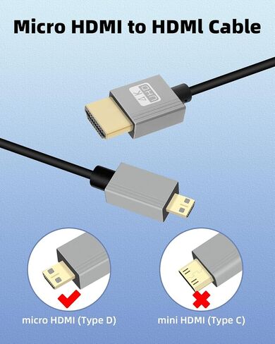 GELRHONR Coiled Micro HDMI to HDMI Cable 4k, Short Micro HDMI Cable Male to Male Spring Flexible Thin Cord, 90 Degree Micro HDMI to HDMI 18Gbps 3D 4K@60Hz, for Camera Video Capture Card (Left Angle) in Saudi Arabia