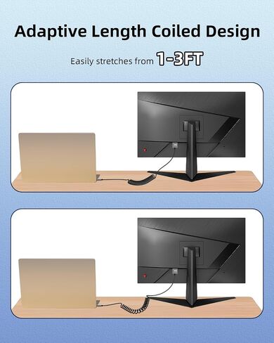 GELRHONR Coiled Micro HDMI to HDMI Cable 4k, Short Micro HDMI Cable Male to Male Spring Flexible Thin Cord, 90 Degree Micro HDMI to HDMI 18Gbps 3D 4K@60Hz, for Camera Video Capture Card (Left Angle) in Saudi Arabia