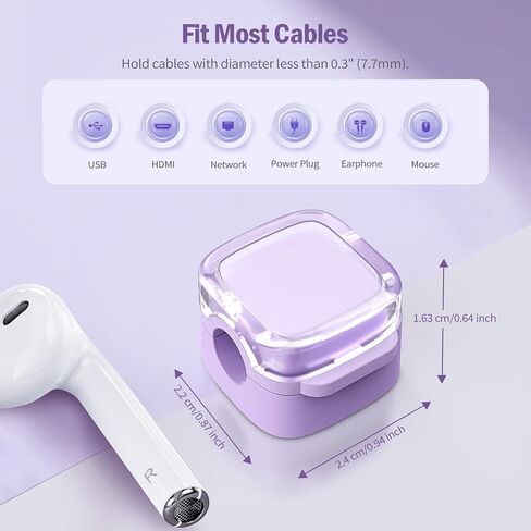 TiMOVO Magnetic Cable Clips,6 Pack Adhesive Cord Organizer for Desk Cable, Crystal Multi-Color Wire Cord Holder,Phone USB Charger Cable Holder for Desk Car Nightstand,White in Saudi Arabia