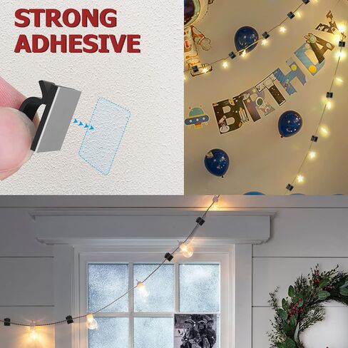 مشابك كابلات لاصقة من Punasi، منظم سلك 80 قطعة لإدارة الكابلات، مشابك أسلاك حائط صغيرة للجدار، السيارة، تحت المكتب، كابل USB، أضواء عيد الميلاد، كاميرا داش، إيثرنت، أسلاك كهربائية (أسود) in Kuwait