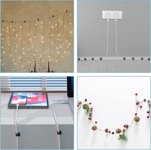 مشابك كابلات لاصقة من Punasi، منظم سلك 80 قطعة لإدارة الكابلات، مشابك أسلاك حائط صغيرة للجدار، السيارة، تحت المكتب، كابل USB، أضواء عيد الميلاد، كاميرا داش، إيثرنت، أسلاك كهربائية (أسود) in Kuwait