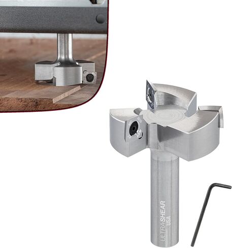 Slab Flattening Router Bit Kit with Extra Inserts, Spoilboard Surfacing Bit with Replaceable 4-Sided Carbide Inserts That Rotate, 1/2" SH | 2" CD in Saudi Arabia