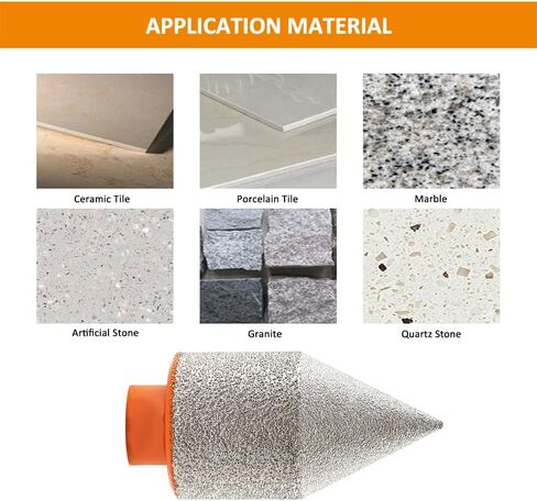 Diamond Beveling Chamfer Bit - Diamond Finger Milling Bits 20mm with 5/8"-11 thread for Enlarging, Polishing - Beveling The Holes for Marble Granite Ceramic in Kuwait