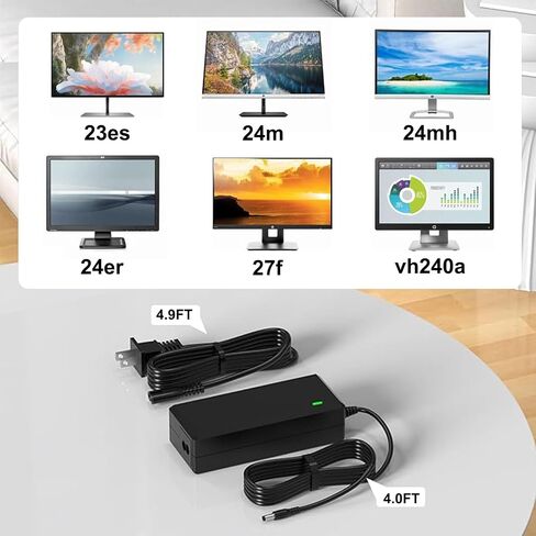 VHBW Replacement for HP Monitor Power Cord for HP Monitor 27f 24f 22cwa 24m 23er 23es 27eb 32f vh240a 24ea 27 25vx 27es ADPC1945 27" 25" 23.8" 23" 21.5" 20" IPS LED Backlit Full HD Display in Saudi Arabia