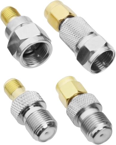 4pcs Brass Aerial Connector Radio Converter Adapter Pure Copper RF Adapter F to SMA Connector Brass Antenna Connector for FM Radio AM Radio DAB Radio Video in Saudi Arabia