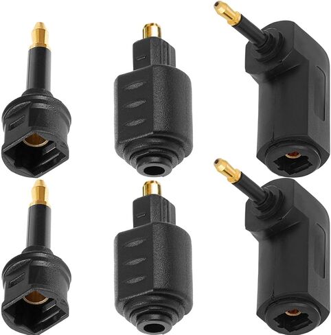 محول قابس رقمي من الألياف الضوئية Toslink إلى 3.5 مم جاك Mini Toslink، موصل صوت بصري من أنثى إلى ذكر صغير، محول زاوية قائمة 90 درجة لكابل Toslink وكابل Toslink الصغير، 6 قطع in Saudi Arabia