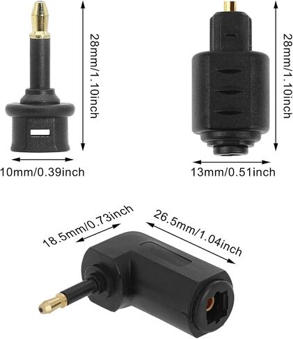 محول قابس رقمي من الألياف الضوئية Toslink إلى 3.5 مم جاك Mini Toslink، موصل صوت بصري من أنثى إلى ذكر صغير، محول زاوية قائمة 90 درجة لكابل Toslink وكابل Toslink الصغير، 6 قطع in Saudi Arabia