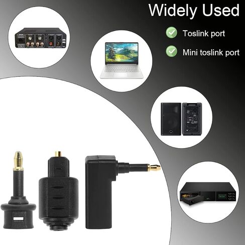 محول قابس رقمي من الألياف الضوئية Toslink إلى 3.5 مم جاك Mini Toslink، موصل صوت بصري من أنثى إلى ذكر صغير، محول زاوية قائمة 90 درجة لكابل Toslink وكابل Toslink الصغير، 6 قطع in Saudi Arabia