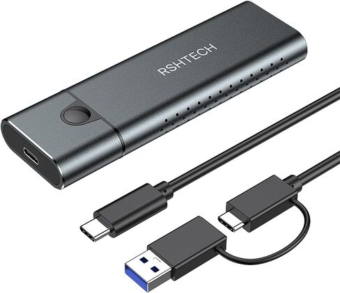محول حاوية M.2 NGFF & NVMe SATA SSD USB 3.2 Gen 2 بسرعة 10 جيجابت في الثانية، حاوية محرك أقراص خارجي من الألومنيوم، متوافق مع PCIe/SATA، مفتاح M (مفتاح B+M)، كابل USB-A/USB-C (30 سم) لـ 2230 /2242/2260/2280 SSD in Saudi Arabia