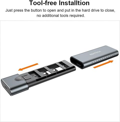 محول حاوية M.2 NGFF & NVMe SATA SSD USB 3.2 Gen 2 بسرعة 10 جيجابت في الثانية، حاوية محرك أقراص خارجي من الألومنيوم، متوافق مع PCIe/SATA، مفتاح M (مفتاح B+M)، كابل USB-A/USB-C (30 سم) لـ 2230 /2242/2260/2280 SSD in Saudi Arabia
