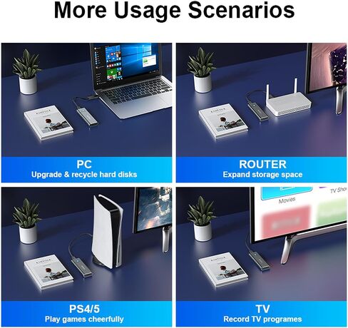 محول حاوية M.2 NGFF & NVMe SATA SSD USB 3.2 Gen 2 بسرعة 10 جيجابت في الثانية، حاوية محرك أقراص خارجي من الألومنيوم، متوافق مع PCIe/SATA، مفتاح M (مفتاح B+M)، كابل USB-A/USB-C (30 سم) لـ 2230 /2242/2260/2280 SSD in Saudi Arabia