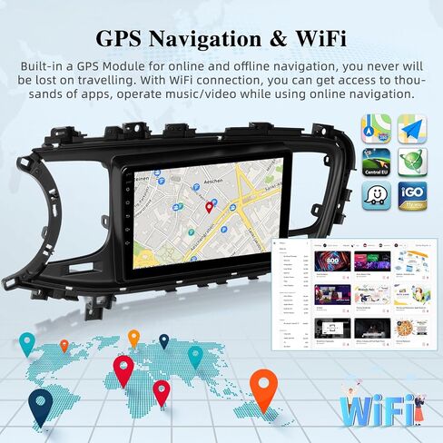 [2+64G] Android 13 Car Radio for Kia Optima K5 2011-2015 - Wireless Carplay and Android Auto - 9 Inch Touchscreen Car Stereo with Multiple UI Themes/GPS Navi/WiFi/SWC + AHD Backup Camera in Saudi Arabia