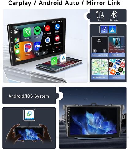[8 CORE 6G+128G] Car Radio for Toyota Corolla 2009-2013 with Wireless Carplay/Android Auto, 9 Inch Android 13 IPS Touch Screen Car Stereo, Bluetooth, GPS Navi, WiFi, SWC, DSP + Backup Camera in Saudi Arabia