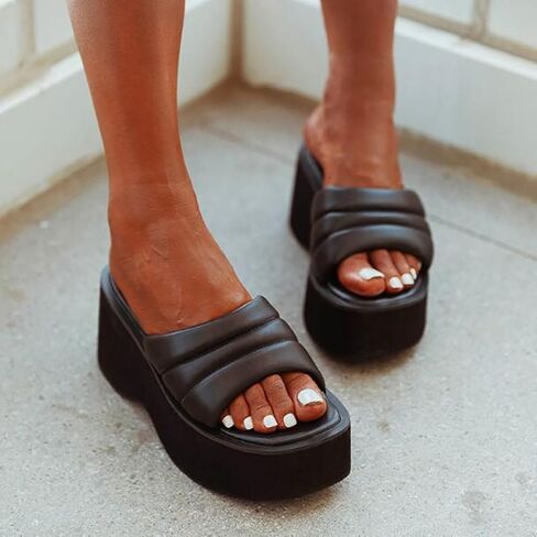 Ulalaza Women Platform Mary Jane Wedge Bat Heart Chain Sandals Open Toe Ankle Gothic Lolita Platform Dress Pumps Shoes Chunky Platform Shoes Patent Leather Dress Shoes in Saudi Arabia