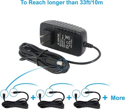 Universal 20ft 6 Meters Power Extension Cable, DC Plug 12V 24V Power Adapter Extension Cable, 2.1mm x 5.5mm Male to Female, 20AWG Cord for Surveillance Camera, Monitor, LED, Car More in Saudi Arabia