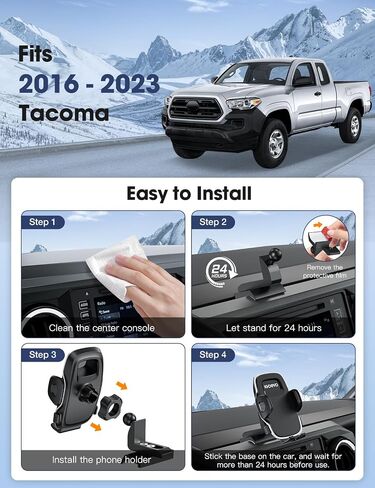 Upgraded Car Phone Holder with Adjustable Metal Base for Toyota Tacoma 2016-2023 One-Hand Operation, Strong Adhesive Dashboard iPhone Car Mount for 3rd Gen Tacoma 2017 2018 2019 2020 2021 2022 in Kuwait