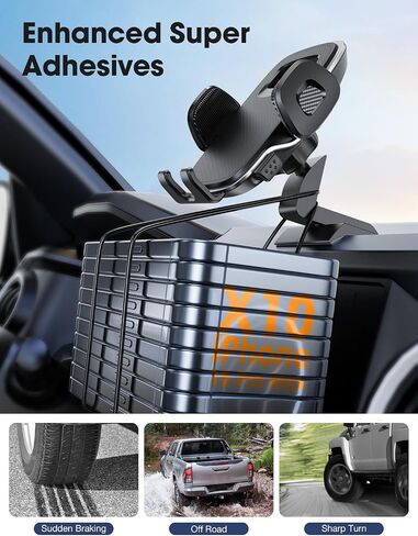 Upgraded Car Phone Holder with Adjustable Metal Base for Toyota Tacoma 2016-2023 One-Hand Operation, Strong Adhesive Dashboard iPhone Car Mount for 3rd Gen Tacoma 2017 2018 2019 2020 2021 2022 in Kuwait