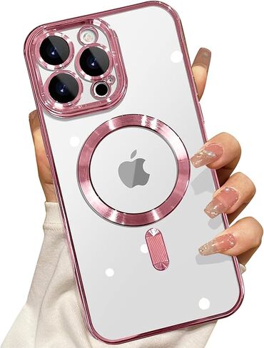 Misscase for iPhone 16 Pro MagSafe Case with Camera Lens Protector,Full Protection Clear Magnetic Case Compatible with MagSafe Elegant Anti-Scratch Case Cover for iPhone 16 Pro Gold in Saudi Arabia