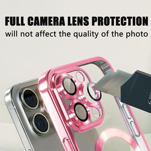 Misscase for iPhone 16 Pro MagSafe Case with Camera Lens Protector,Full Protection Clear Magnetic Case Compatible with MagSafe Elegant Anti-Scratch Case Cover for iPhone 16 Pro Gold in Saudi Arabia