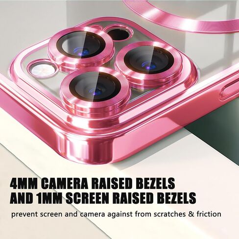 Misscase for iPhone 16 Pro MagSafe Case with Camera Lens Protector,Full Protection Clear Magnetic Case Compatible with MagSafe Elegant Anti-Scratch Case Cover for iPhone 16 Pro Gold in Saudi Arabia