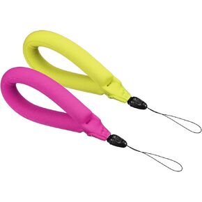PATIKIL Floating Wrist Straps, 2Pcs Neoprene Waterproof Lightweight 250g Buoyancy Wristband Strap for Underwater Camera Swimming Snorkeling, Pink, Fluorescent Green