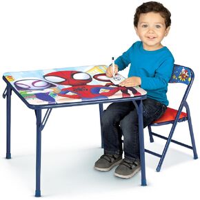 Spidey and His Amazing Friends Table & Chair Set for Toddlers 24-48M - 1 Table & 1 Chair, Sturdy Metal Construction, Table: 20"L x 20"W x 16.4"H, Chair: 12"L x 11.6"W x 17"H - Weight Limit: 70 lbs in Kuwait